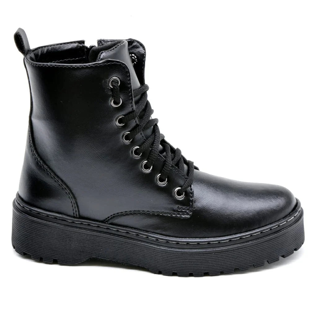 Coturno Blogueira Feminino Cano Médio GuGi Bota Confortável Sem Salto 202-GG