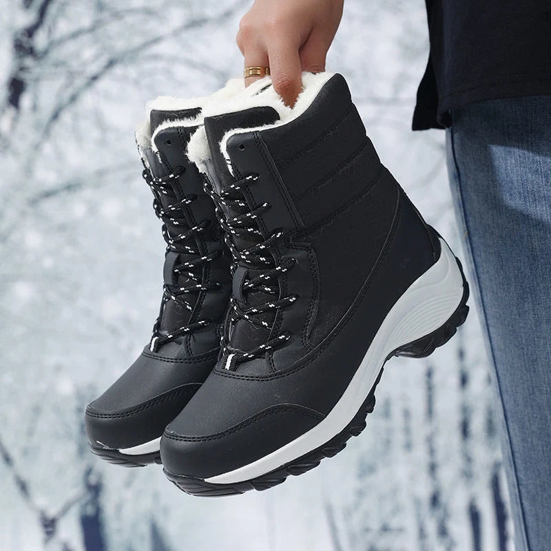 Ankel botas para mulheres inverno ao ar livre botas de neve quentes plataforma grossa impermeável antiderrapante sapatos quentes mulher botas plus size casual
