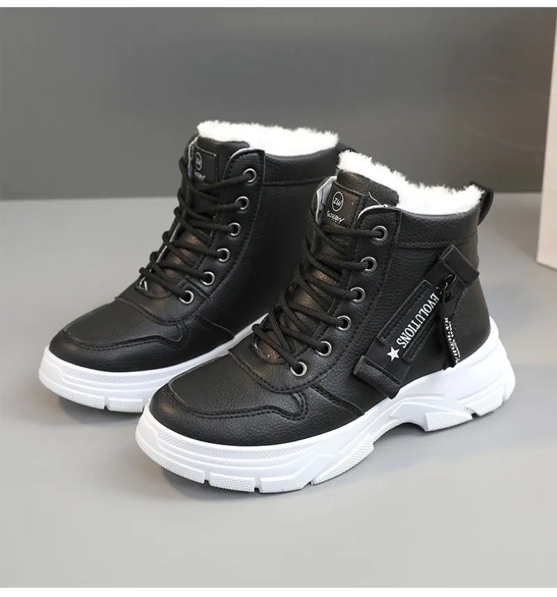 Botas femininas 2024 moda inverno à prova dwaterproof água altura aumentada botas de neve quente mais alta superior algodão sapatos plataforma esportes tornozelo botas