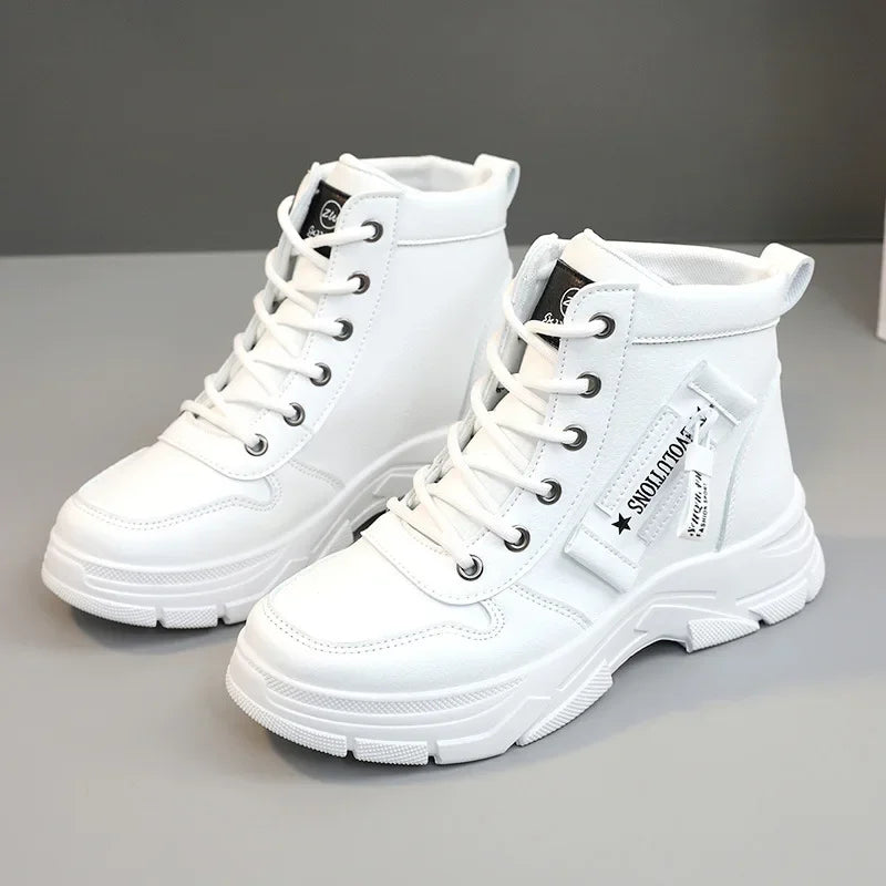 Botas femininas 2024 moda inverno à prova dwaterproof água altura aumentada botas de neve quente mais alta superior algodão sapatos plataforma esportes tornozelo botas