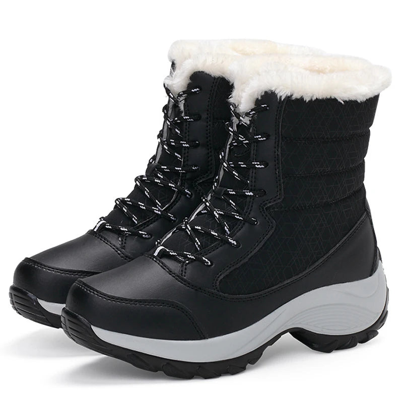 Ankel botas para mulheres inverno ao ar livre botas de neve quentes plataforma grossa impermeável antiderrapante sapatos quentes mulher botas plus size casual