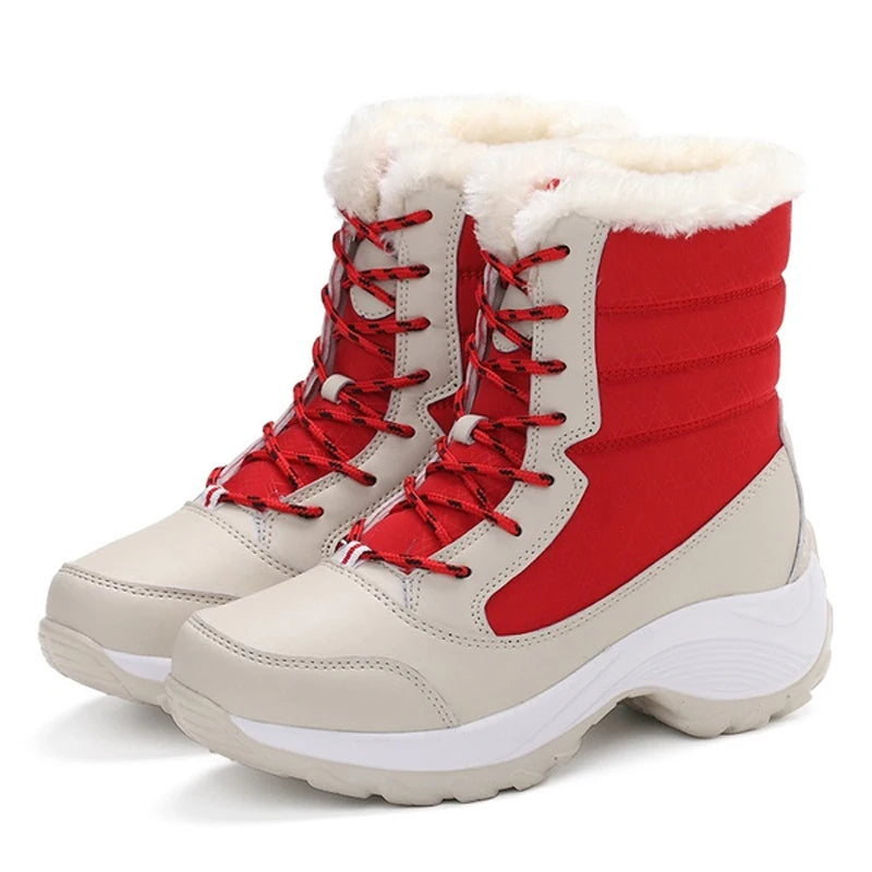Ankel botas para mulheres inverno ao ar livre botas de neve quentes plataforma grossa impermeável antiderrapante sapatos quentes mulher botas plus size casual
