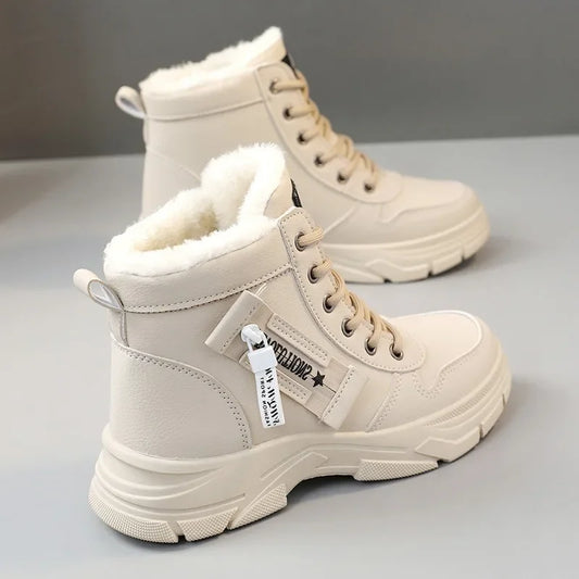 Botas femininas 2024 moda inverno à prova dwaterproof água altura aumentada botas de neve quente mais alta superior algodão sapatos plataforma esportes tornozelo botas