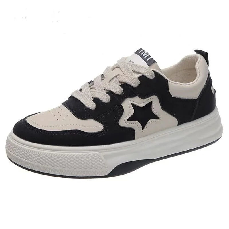 Mocassins esportivos casuais estrelas para mulheres, sapatos esportivos volumosos, fundo macio com conforto ao ar livre, sapatos antiderrapantes, moda