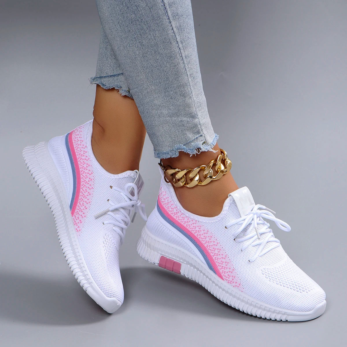 Sapatos baixos de malha respirável de verão feminino, sapatos femininos, tênis casuais, folga frete grátis