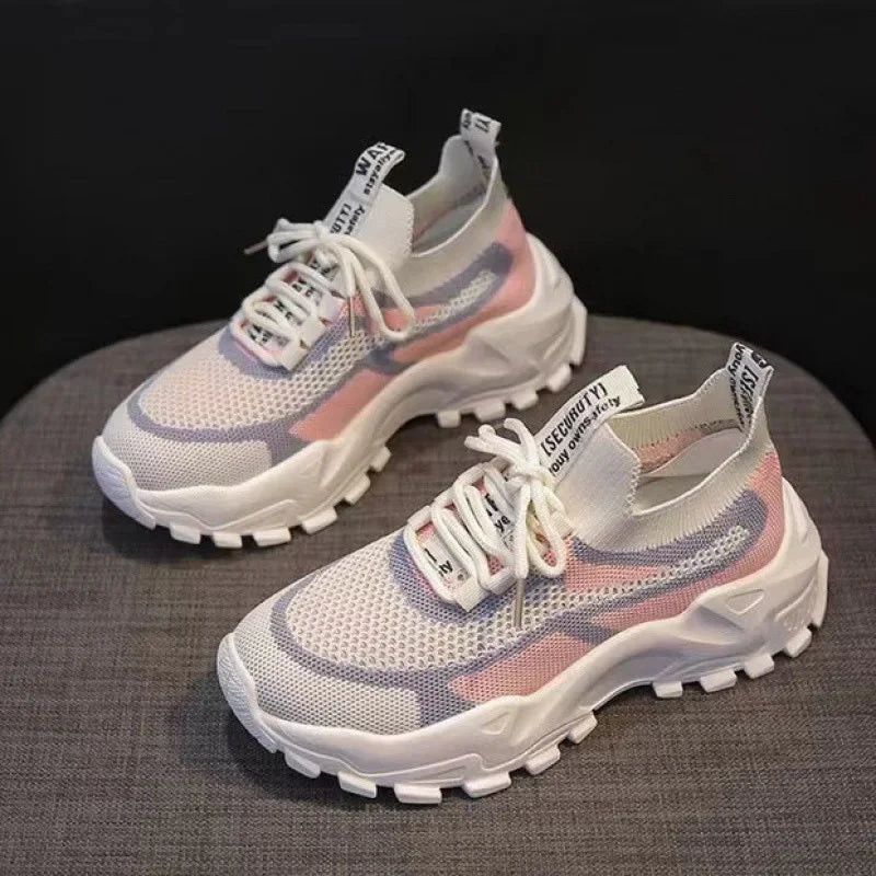 2025 primavera novo ultra-leve tênis de corrida esportes sapatos femininos malha antiderrapante respirável sola macia leve sapatos casuais