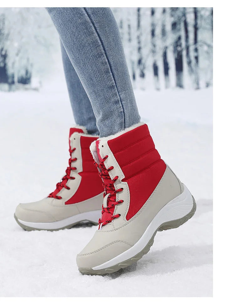 Ankel botas para mulheres inverno ao ar livre botas de neve quentes plataforma grossa impermeável antiderrapante sapatos quentes mulher botas plus size casual