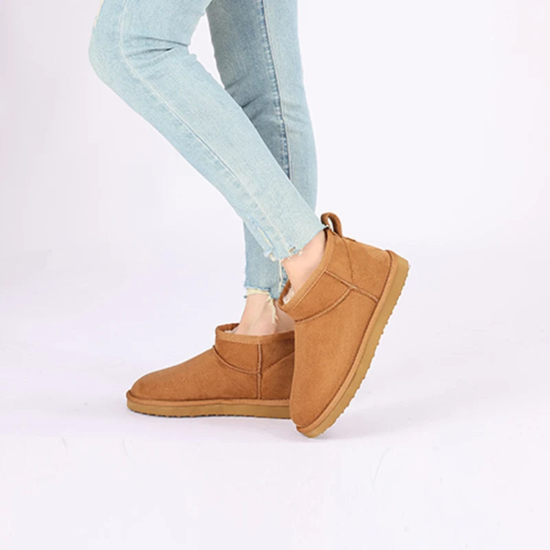 Evshine botas de neve clássicas femininas botas de tornozelo curto inverno super quente macio sapatos femininos moda aconchegante bota de neve ao ar livre para mulher