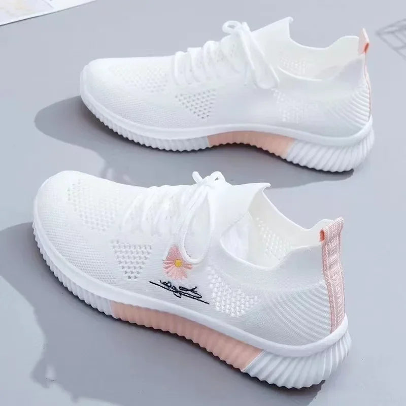 Tenis feminino verão feminino tênis 2025 venda quente grande malha de ar versátil oco respirável ginásio sapatos esportivos sapatos casuais