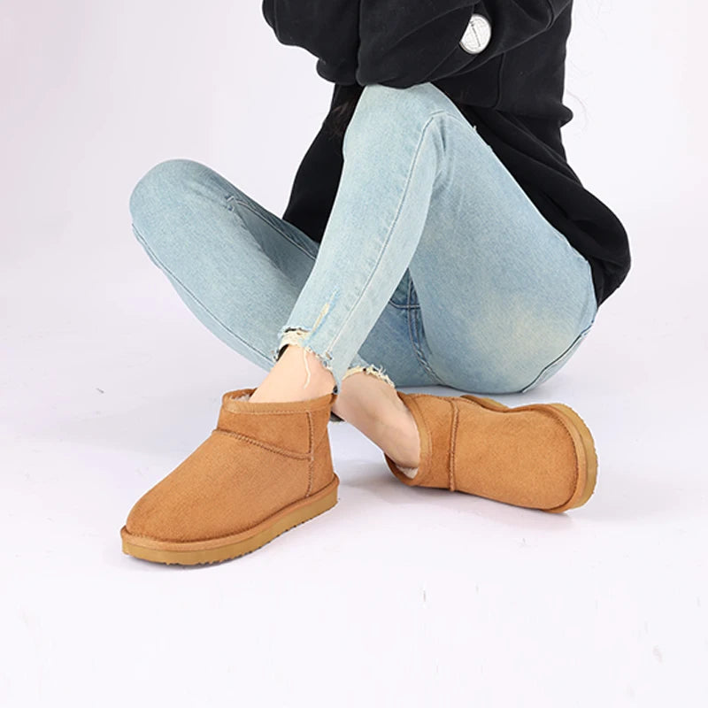 Evshine botas de neve clássicas femininas botas de tornozelo curto inverno super quente macio sapatos femininos moda aconchegante bota de neve ao ar livre para mulher