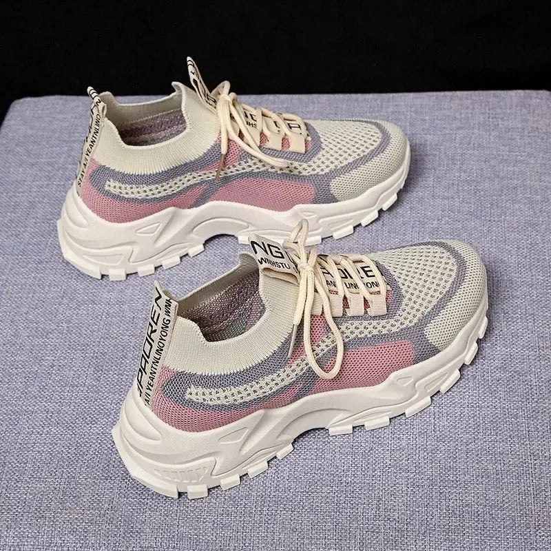 2025 primavera novo ultra-leve tênis de corrida esportes sapatos femininos malha antiderrapante respirável sola macia leve sapatos casuais