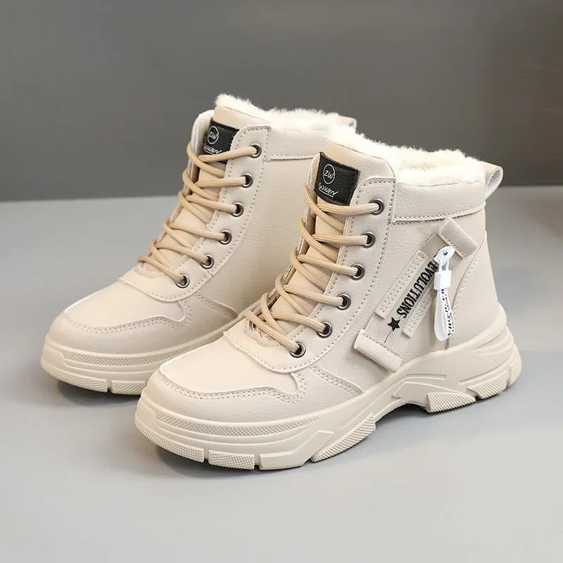 Botas femininas 2024 moda inverno à prova dwaterproof água altura aumentada botas de neve quente mais alta superior algodão sapatos plataforma esportes tornozelo botas